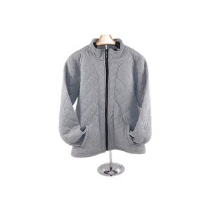 Onque Casual Quilted Zip-Up Jacket Light Gray Size M NWT